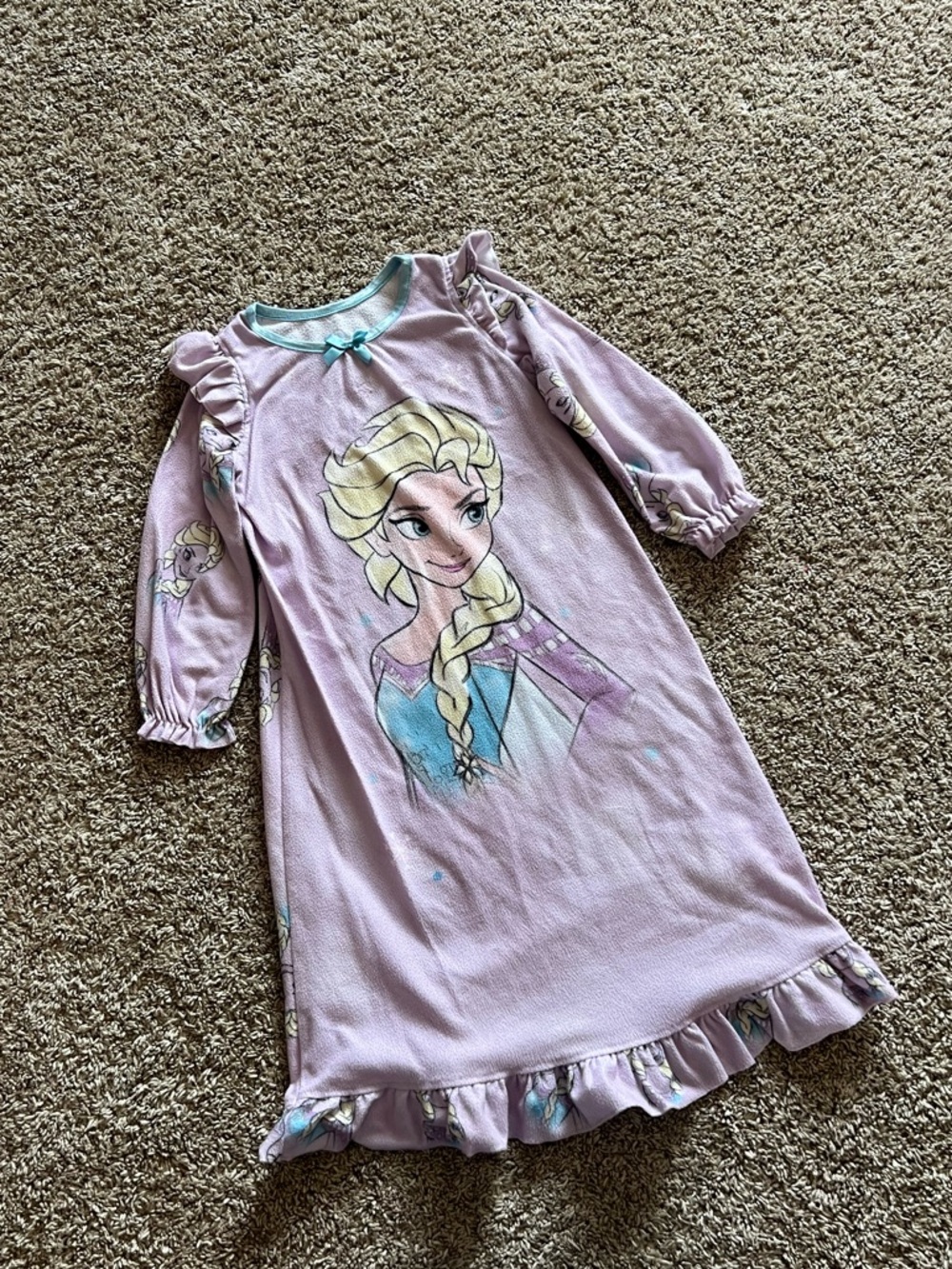 Frozen Elsa Little Girl Flannel Nightgown Size 4t
